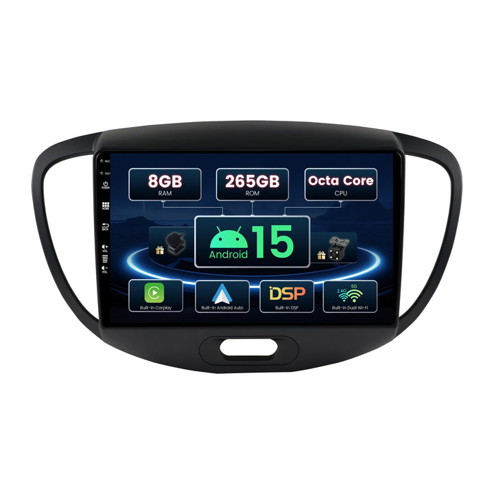 SXAUTO ¦ 8G+256G ¦ Android 12 IPS Autoradio für Hyundai I10 (2007-2013) - Eingebaut Carplay/Android