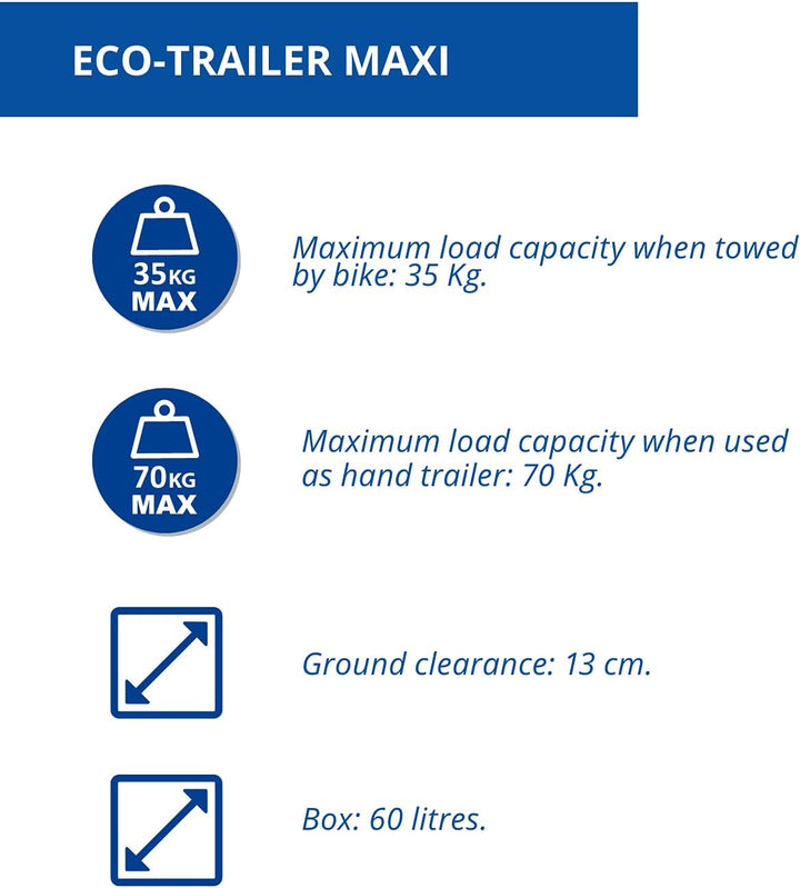 Eco Trailer - Kinderfahrradanhänger und -transportwagen 58x39x30 cm, 58x39x30 cm