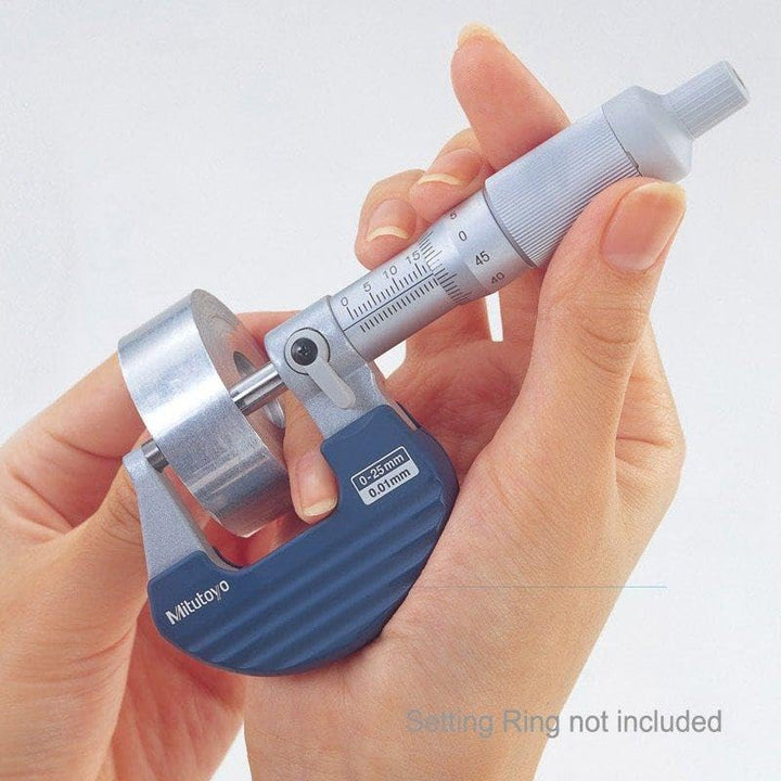 Mitutoyo MIT102-707 Ratschen-Trommel-Messschraube mit 0,001 mm Skalierung, 0–25 mm Bereich