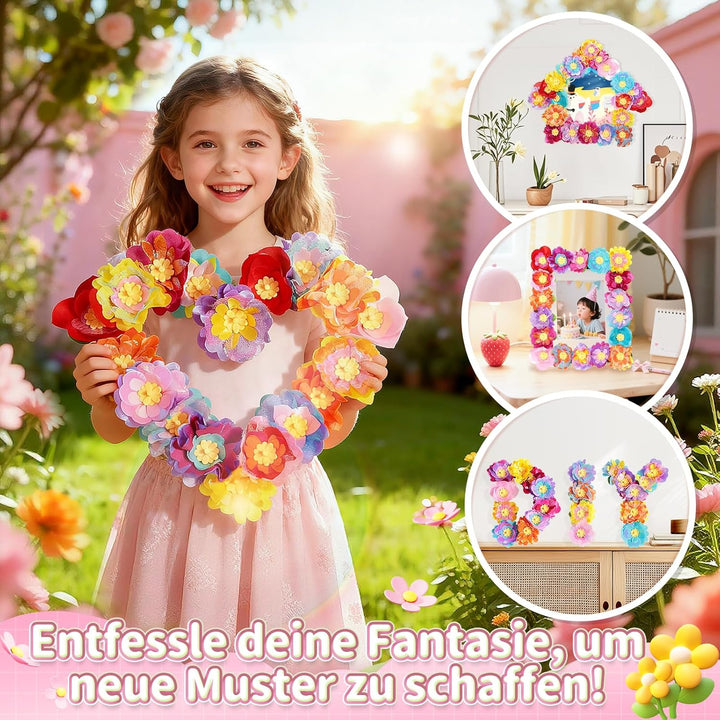 Blumenstrauss-Bastelset, DIY Blumen Bastelset Kinder, Kunsthandwerk-Lernspielzeugset für Mädchen im