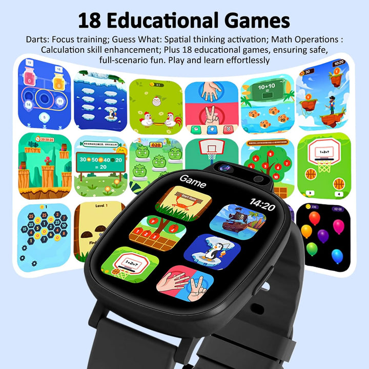 Smartwatch Kinder für Mädchen Jungen Geschenk mit 1,9" Gesicht 18 Spiel, Smart Watch Geburtstag Gesc
