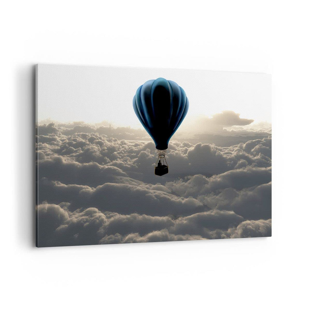 Bilder auf Leinwand 100x70cm Leinwandbild mit Rahmen Wolke Ballon Himmel Gross Wanddeko Bild Schlafz