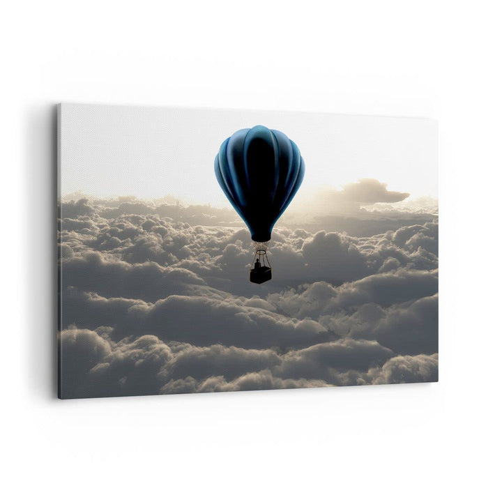 Bilder auf Leinwand 100x70cm Leinwandbild mit Rahmen Wolke Ballon Himmel Gross Wanddeko Bild Schlafz