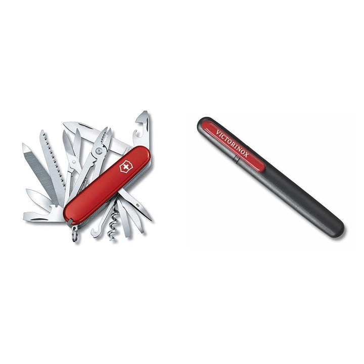 Victorinox Taschenmesser Handyman (24 Funktionen, Kombizange, Holzmeissel, Metallsäge) rot & Dual-Me