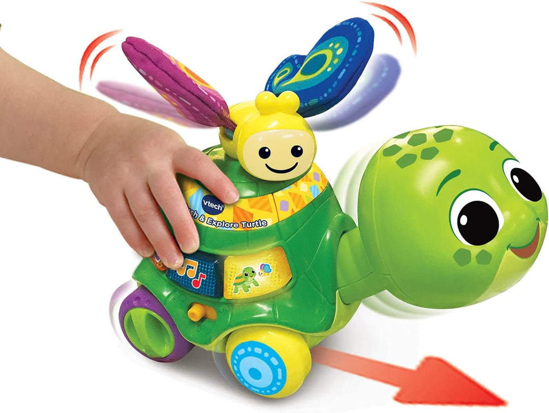 VTech Walking Turtle, Ziehspielzeug für Babys ab 12 Monaten, Version mit Gehhilfe, Spanisch (3480-54