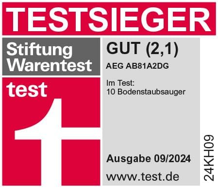 AEG Animal 8000 Staubsauger mit Beutel, Testsieger der Stiftung Warentest, hohe Saugleistung, Auto-M