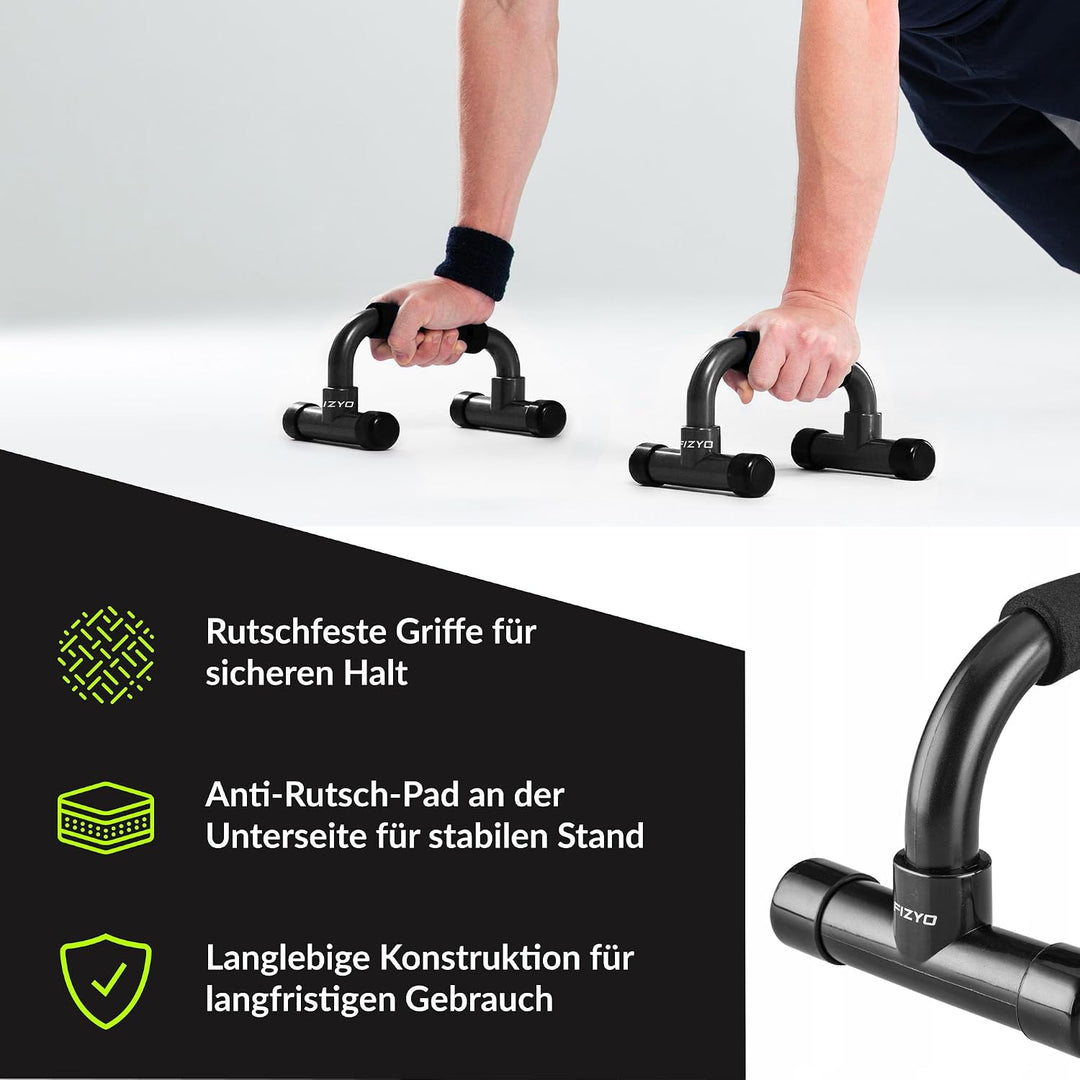Fizyo 2 Liegestützgriffe für Ganzkörpertraining, Push-Up Liegestütz-Griffe für zu Hause und im Fitne