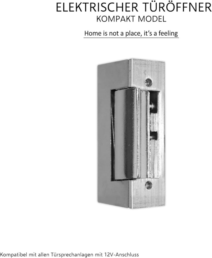 ELRO DL6000 Elektrischer Türöffner - 12V - Funktioniert mit ELRO Intercoms & TMEZON 12V - Edelstahl,