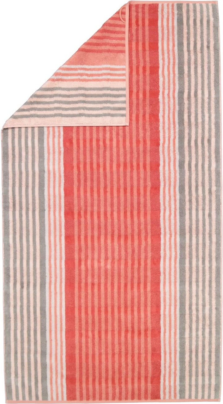 CAWÖ Home Handtücher Noblesse Harmony Streifen 1085 Koralle - 27 Duschtuch 80x160 cm, Duschtuch 80x1