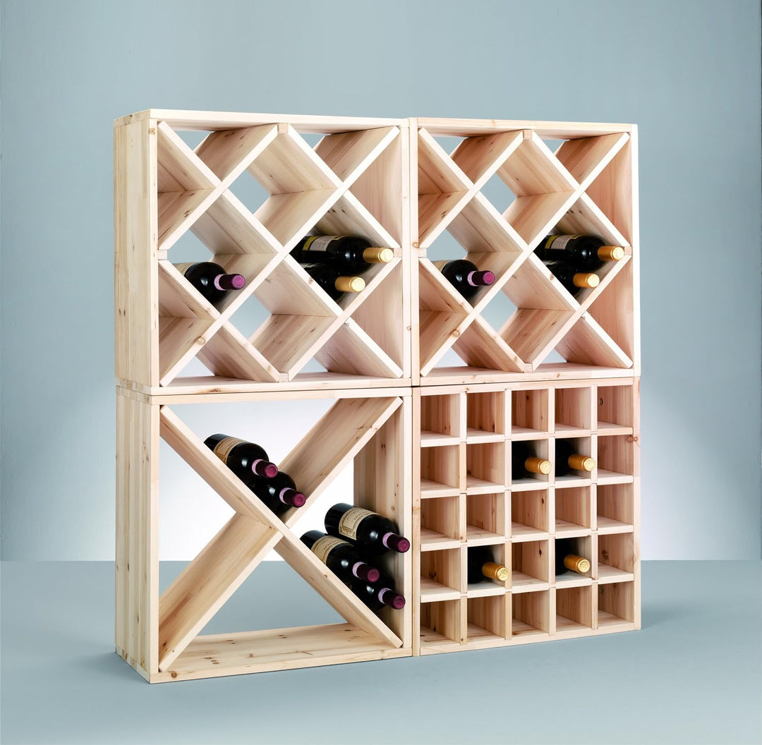 Zeller 13170 Weinregal, Naturholz, Kreuz, ca. 52 x 25 x 52 cm, Natur 4, 4