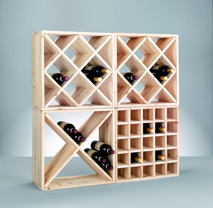 Zeller 13170 Weinregal, Naturholz, Kreuz, ca. 52 x 25 x 52 cm, Natur 4, 4