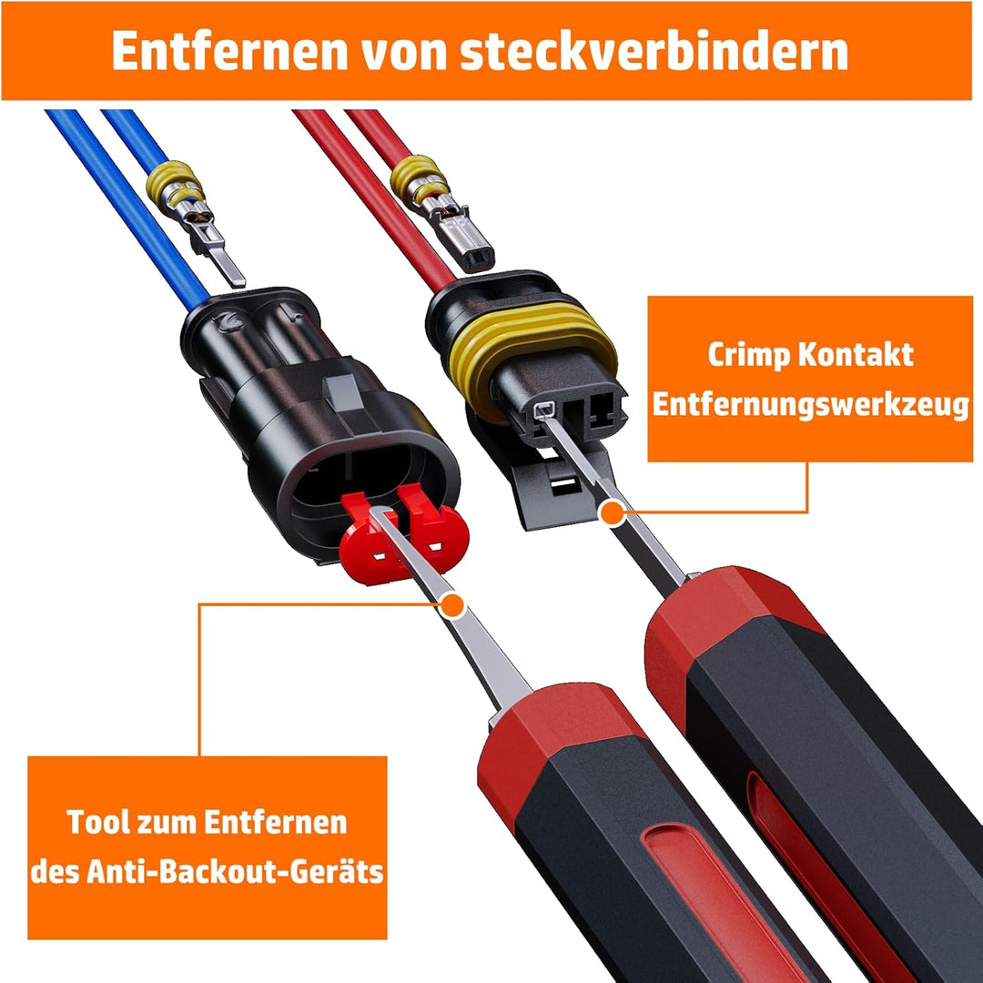 PEBA Wasserdichte KFZ Steckverbinder Set IP67 – 1/2/3/4/5/6 Polig Kabelstecker für 0,34–2,5 mm², Kom