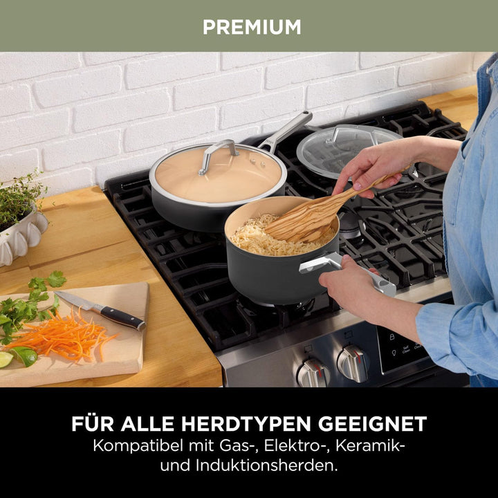 Ninja Extended Life 28cm Keramik-Wok, Wokpfanne antihaftbeschichtet (ohne PFAs, PFOAs, Blei, Cadmium