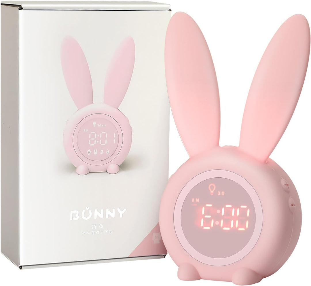 Baby Kinder Lichtwecker Hasenwecker Hasen Wecker Uhr Rabbit Alarm Clock Wake Up Light Nachttischlamp
