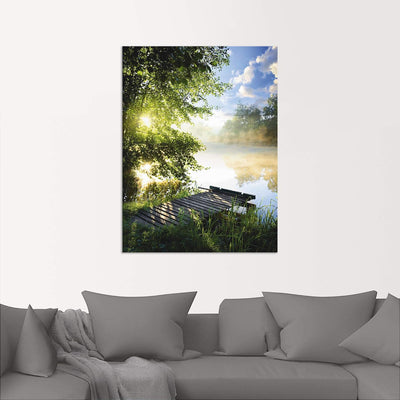 ARTland Wandbild Alu Verbundplatte für Innen & Outdoor Bild 45x60 cm Natur Landschaft Wald Baum See