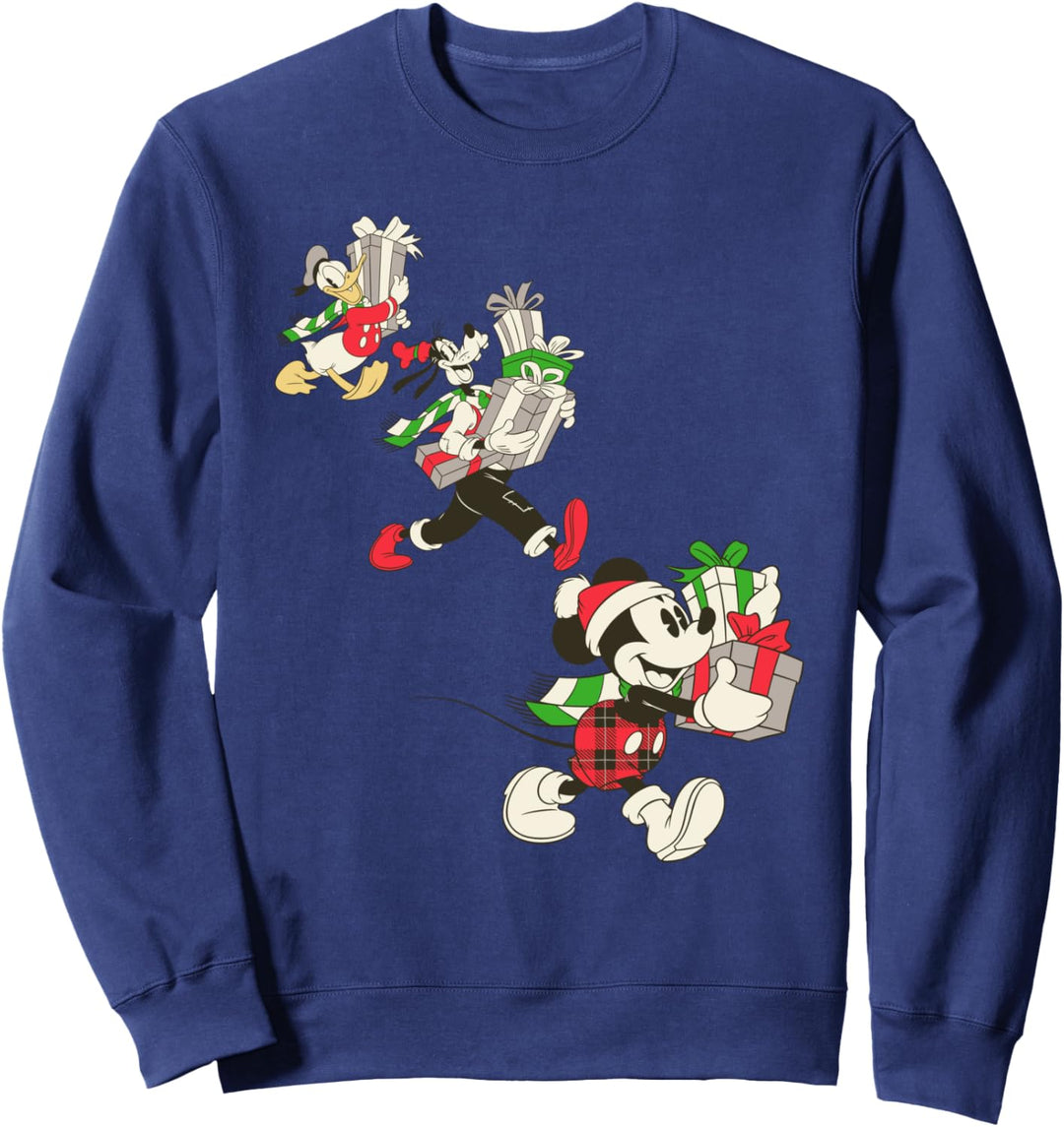 Disney Vintage Mickey Goofy and Donald Holiday Sweatshirt
