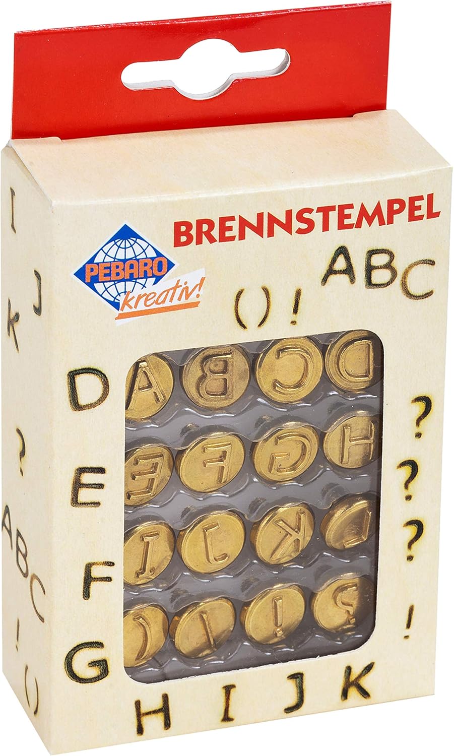 Brandmalkolben mit 9 verschiedenen Aufsätzen &amp; Pebaro 20400 - Brennstempel, Buchstaben A - L, 16-tei