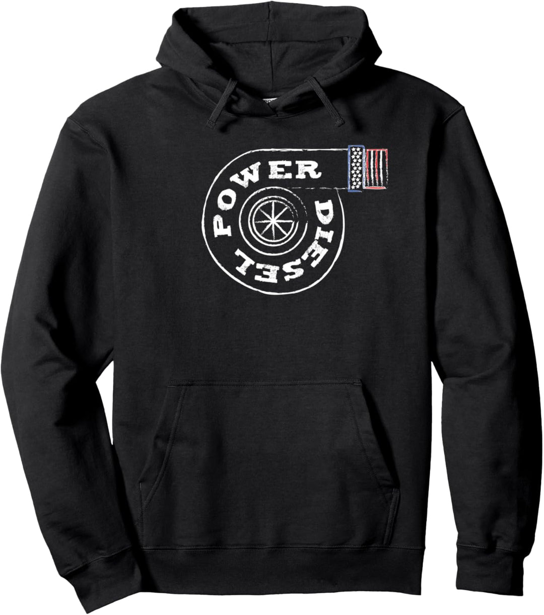 Diesel Power Turbolader USA Flagge Pullover Hoodie