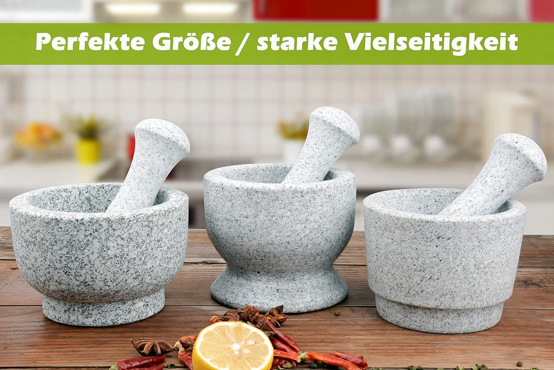 Tianman Ersatzstössel aus Granit, 15 cm lang, unpoliert, Stössel an beiden Enden verwenden (Mörser n