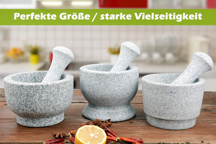 Tianman Ersatzstössel aus Granit, 15 cm lang, unpoliert, Stössel an beiden Enden verwenden (Mörser n