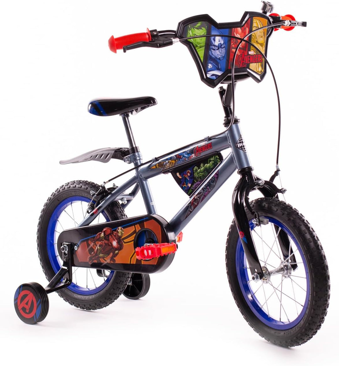 Huffy Jungen Kinderfahrrad, Avengers Fahrrad mit Stützrädern, 35,6 cm (14 Zoll), grau, 35, 6 cm