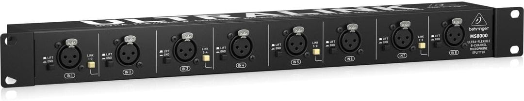 Behringer ULTRALINK uvmit Patch Bay Mikrofon Splitter Schwarz ULTRALINK MS8000, Schwarz ULTRALINK MS