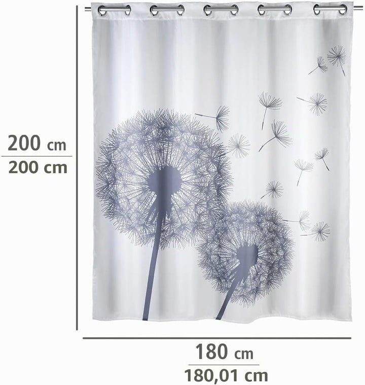 WENKO Anti-Schimmel Duschvorhang Astera Flex, Textil-Vorhang mit Antischimmel Effekt, grosse integri