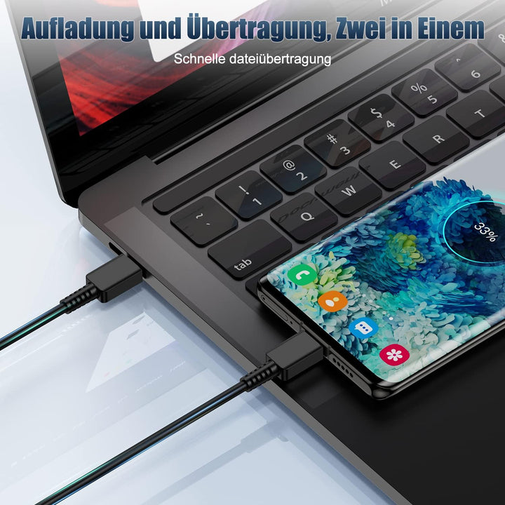 45W USB C Ladegerät Samsung S23 Ultra, 2M Samsung Ladekabel mit Typ C Schnellladegerät, Original Fas