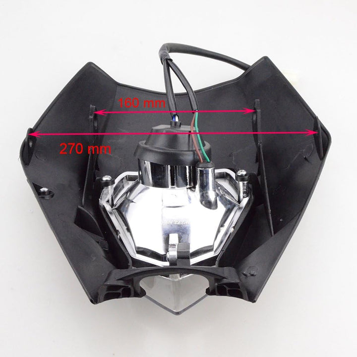 GOOFIT schwarz 12V 35W Scheinwerfer Frontscheinwerfer Lichtmaske mit Front Verkleidung Ersatz für Mo
