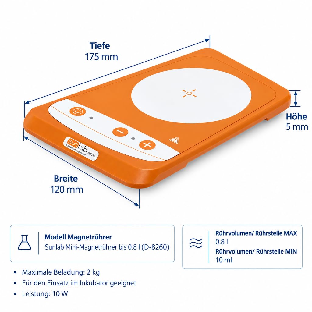 Sunlab D-8260 Mini-Magnetrührer, ultraflach