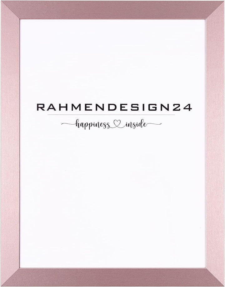 Rahmendesign24 Bilderrahmen Milano 60x90 Roségold Fotorahmen, Wechselrahmen, Posterrahmen, Puzzlerah