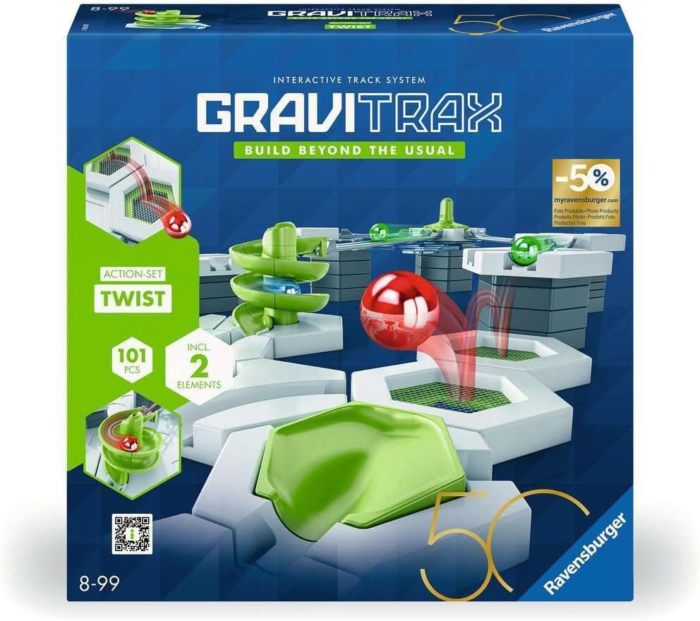 Ravensburger 24576 - GraviTrax Action-Set Twist - Sonderausgabe 50 Jahre blaues Dreieck - GraviTrax