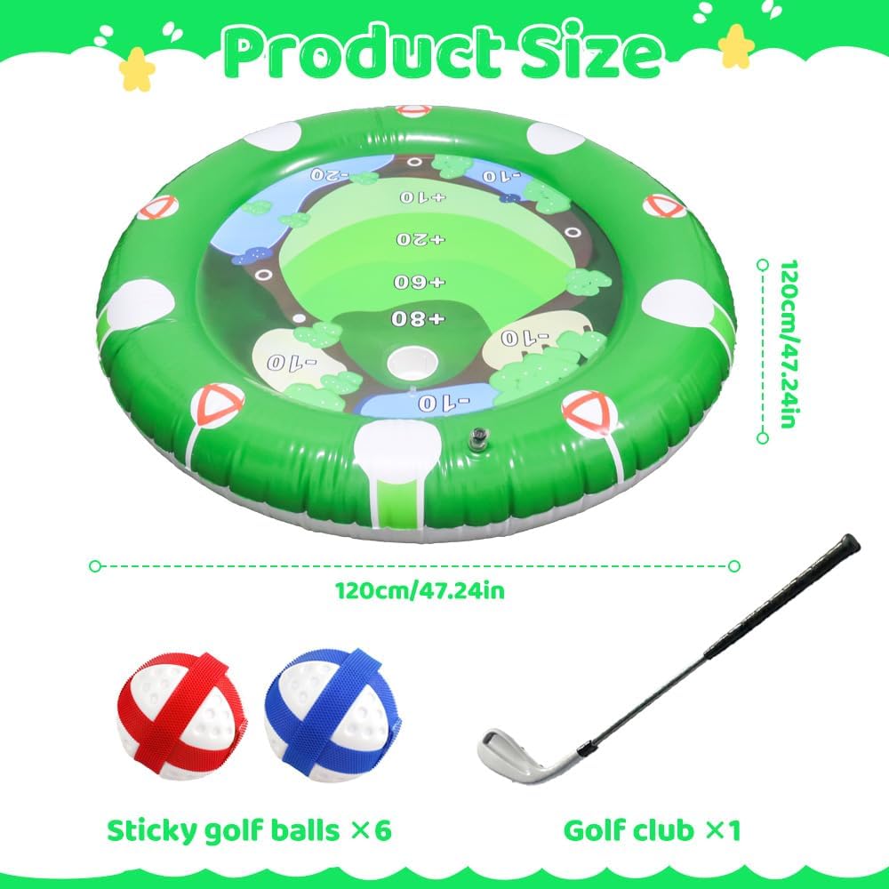 Aufblasbare Pool Spielzeug, Aufblasbares Golf Poolspielzeug, Golf Training Set mit 1 Golfschläger un
