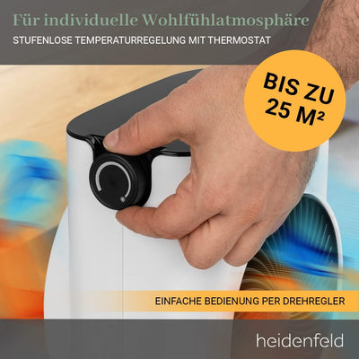 Heidenfeld Heizlüfter HL100 | 𝟯 𝐉𝐀𝐇𝐑𝐄 𝐆𝐀𝐑𝐀𝐍𝐓𝐈𝐄 - 2000 Watt - Heizkörper - Elektro Heizlüfter - Elekt