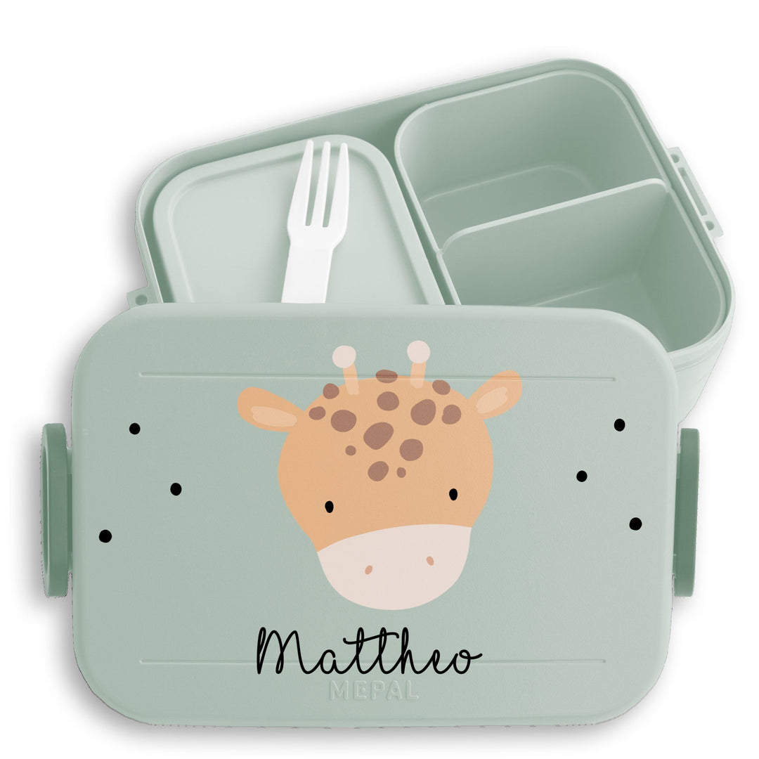Kinder Bento Box Midi Lunchbox für Mepal Bentobox - Boho Giraffe Giraffen - 900 ml - Sage Grün - jau