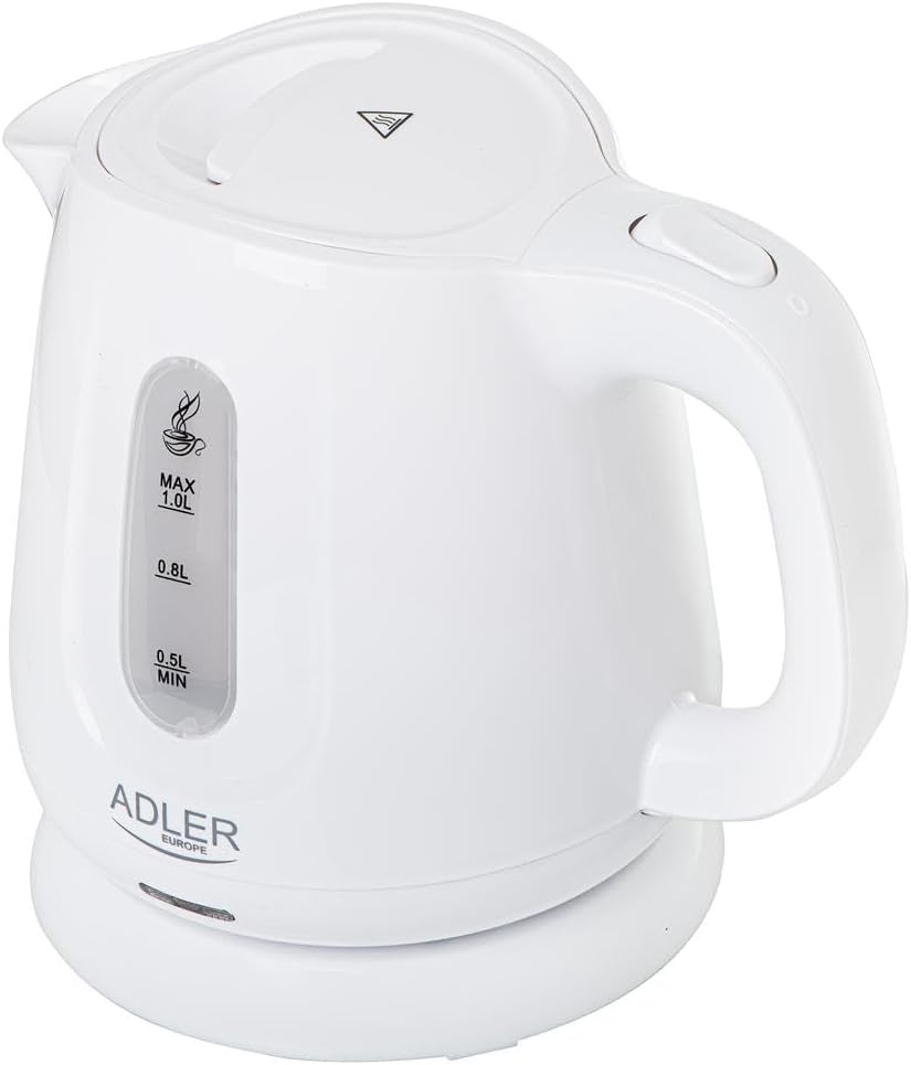 ADLER-Reisekessel 0,6 l, kompaktes Design, 600 W Leistung, weiss
