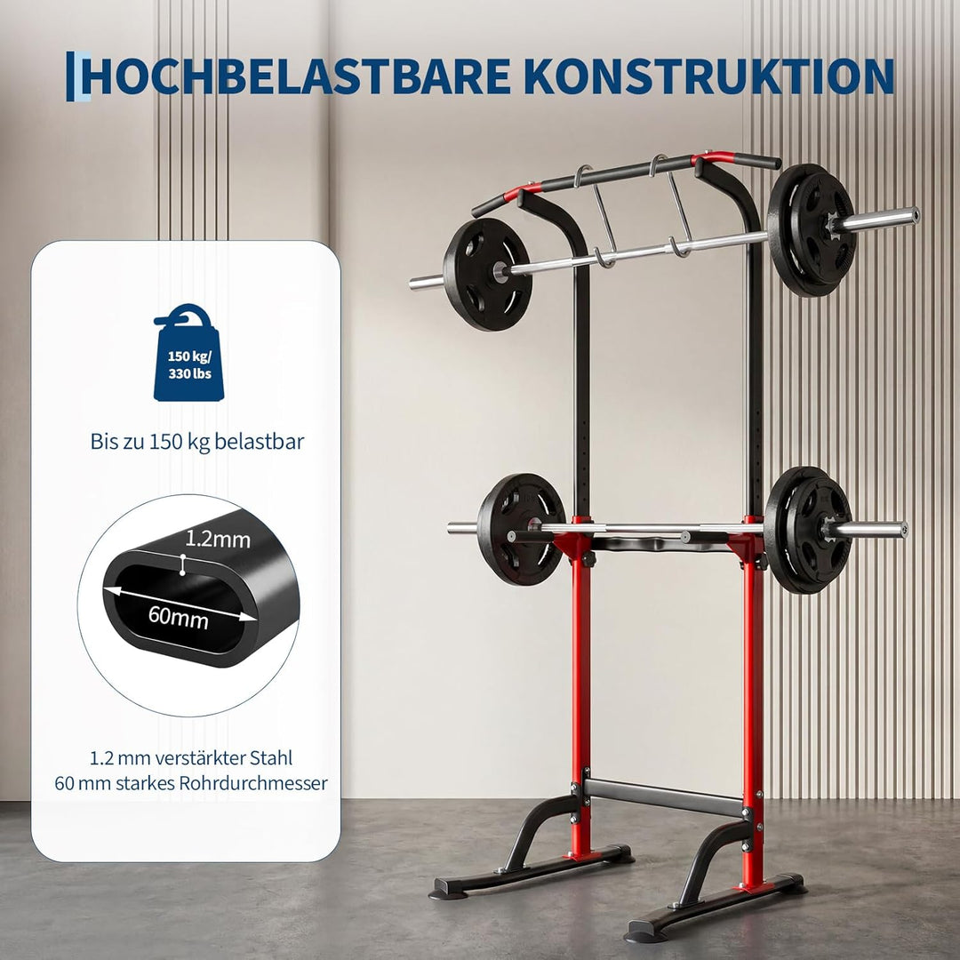 Heimfitness Kraftturm, Dip Station, Verstellbare Klimmzugstange für Ganzkörpertraining Stabiler All-