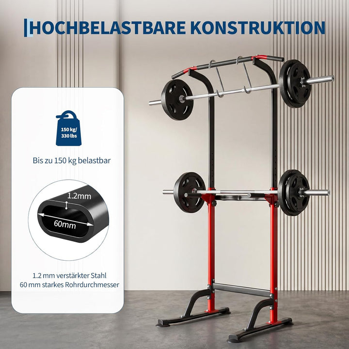 Heimfitness Kraftturm, Dip Station, Verstellbare Klimmzugstange für Ganzkörpertraining Stabiler All-