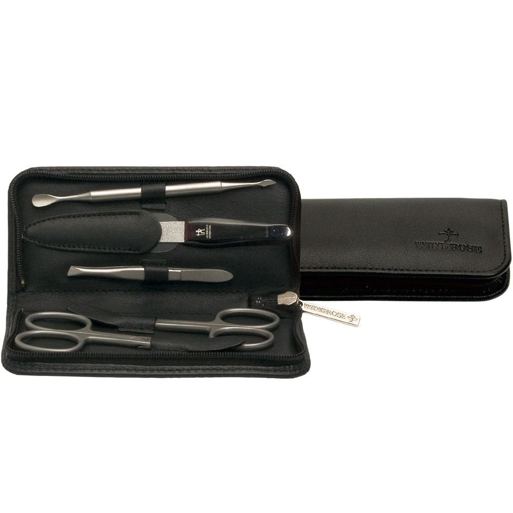 WINDROSE Nappa Manicure-Set 14 cm Leder