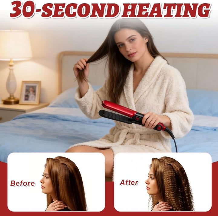 2 in 1 Glätteisen Kreppeisen, Pengrity Crimper Hair, Haarglätter, Schnellaufheizung, Haar Glätteisen