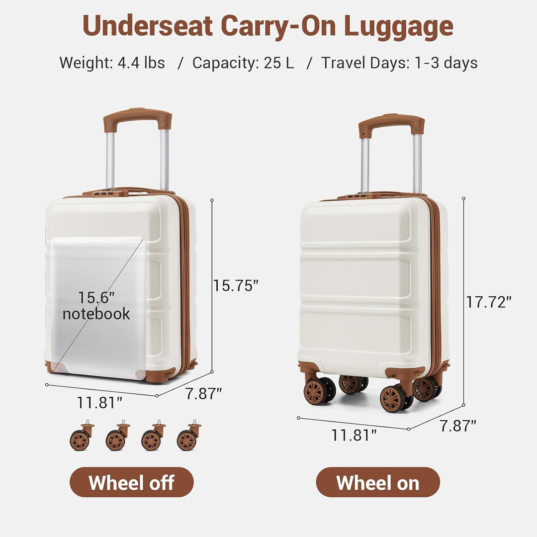 KONO Koffer Trolley Reisekoffer aus ABS+PC – Leichter Hartschalenkoffer mit 4 Zwillingsrollen und TS
