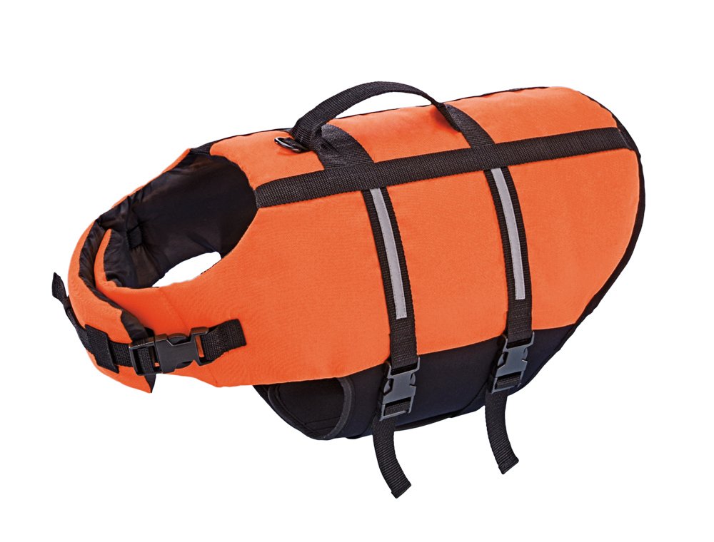 Nobby Hunde Schwimmhilfe, Grösse M, 35 cm, orange orange M, Rückenlänge 35 cm, bis 25 kg, orange M,