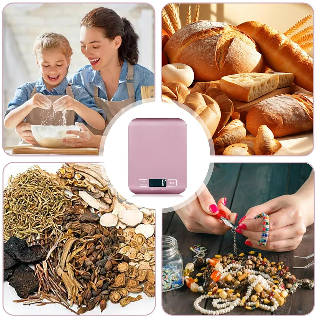 Küchenwaage Digital, 10kg/1g Küchenwaage USB Wiederaufladbar Digitale Küchenwaagen mit LCD Display &