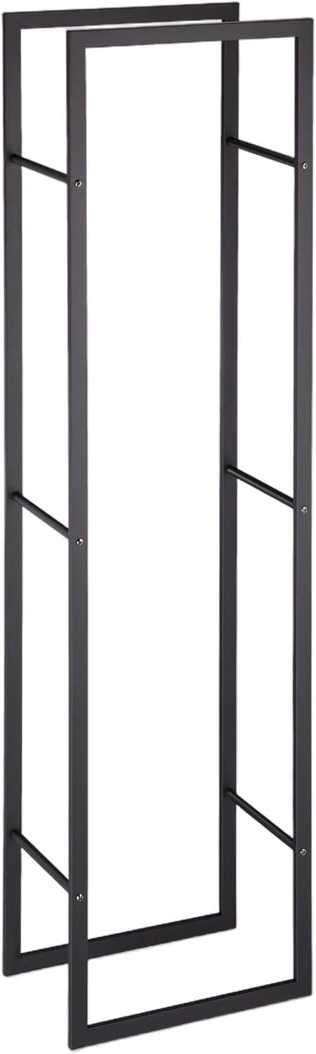Relaxdays Kaminholzregal für innen, hohes Feuerholzregal für Kamin &amp; Ofen, Stahl, HxBxT: 170 x 44,5