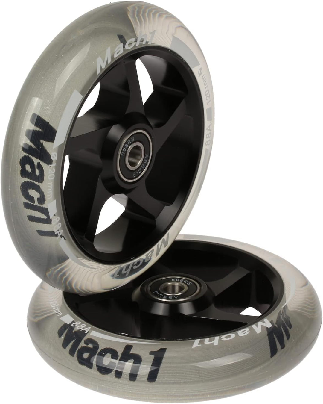 2 Stück 120x24mm Mach1 Stuntscooter Alu aluminium Rollen-Set inklusive Kugellager + Spacer - Cityrol