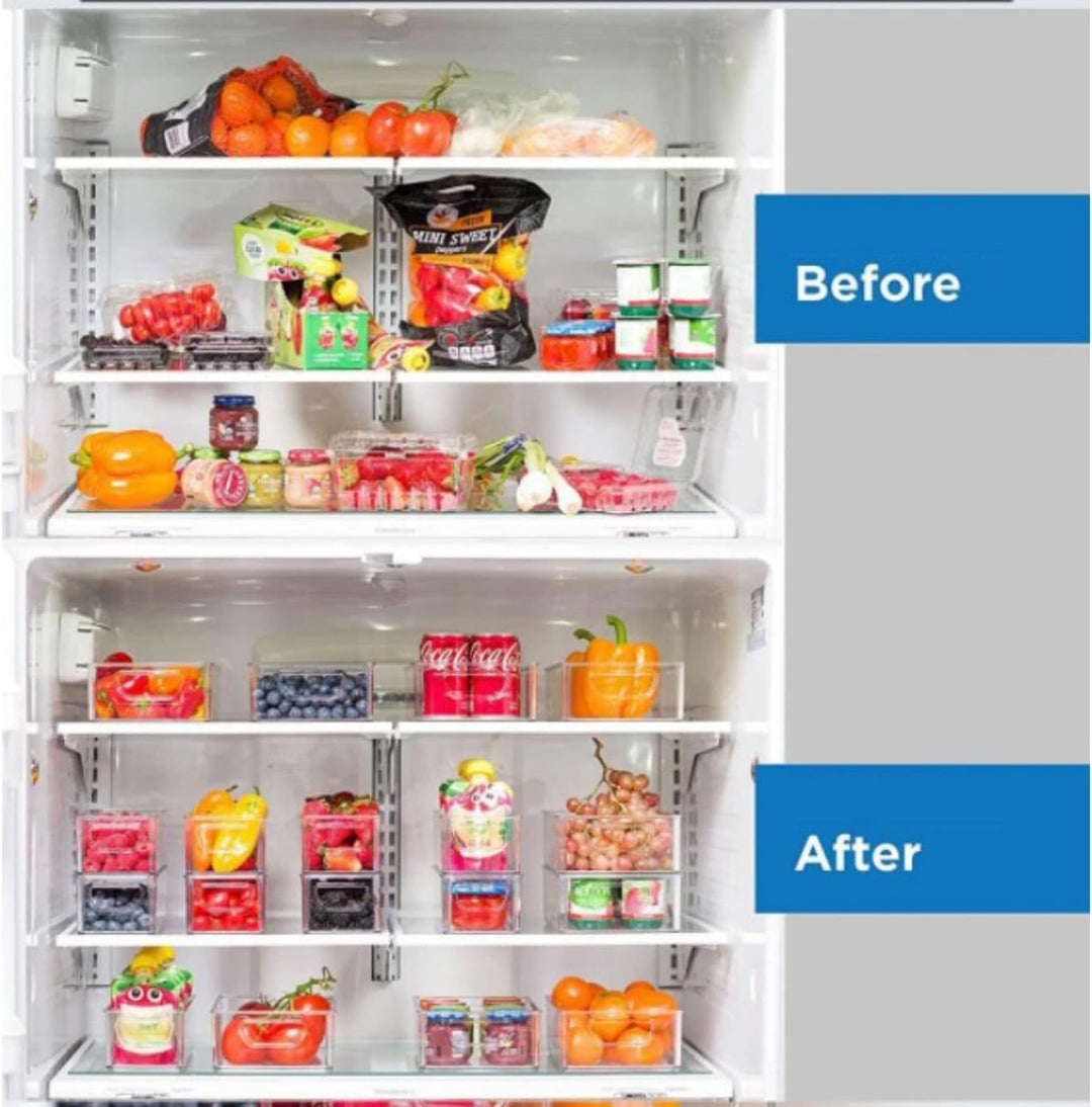 YIHAOBOX Kühlschrank Organizer 6er Set Ordnung im Kühlschrank, Stapelbar, Organizer, Fridge Organize