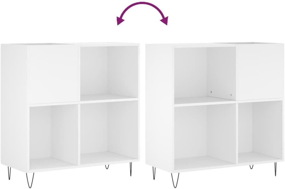 vidaXL Plattenschrank Weiss 84,5x38x89 cm Holzwerkstoff, Weiss