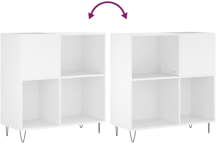 vidaXL Plattenschrank Weiss 84,5x38x89 cm Holzwerkstoff, Weiss