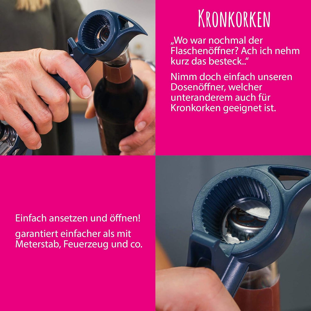 Kochblume Dosenöffner Set L | Dosenöffner, Faltsieb S | (rot), Rot