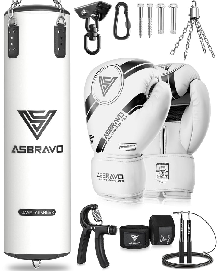 Boxsack für Erwachsene, 4ft PU schweren Boxsack Set 12OZ Handschuhe für MMA Muay Thai Kickboxen Trai